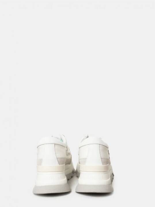 Rucoline Witte Leren Sneakers met Suède Inzetstukken
