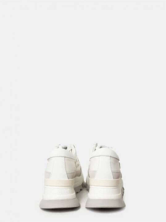 Rucoline Witte Leren Sneakers met Suède Inzetstukken