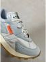 RUN OF Blauwe suède sneakers met zilveren details Multicolor Dames - Thumbnail 3