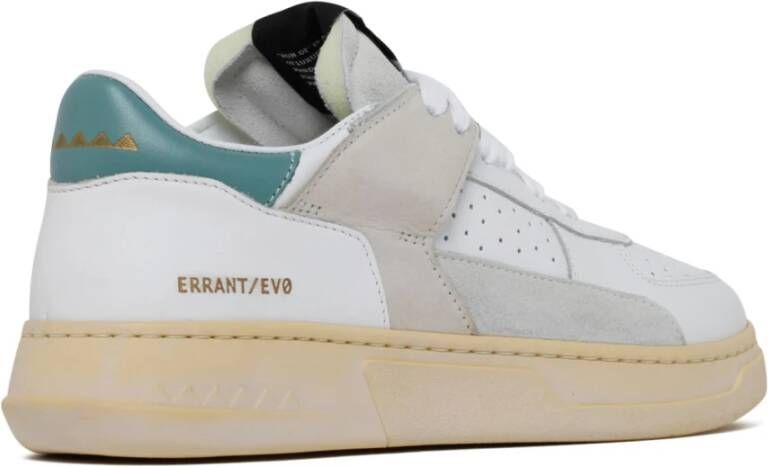 RUN OF Groen en wit leren EVO Combi Sneakers Wit Dames