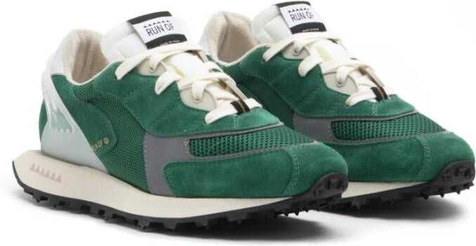 RUN OF Groene Suède Sneakers Green Heren