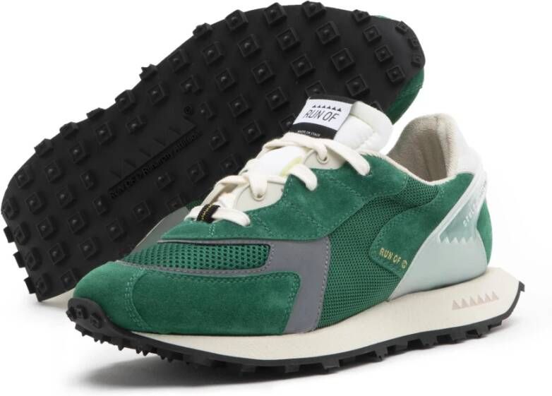 RUN OF Groene Suède Sneakers Green Heren