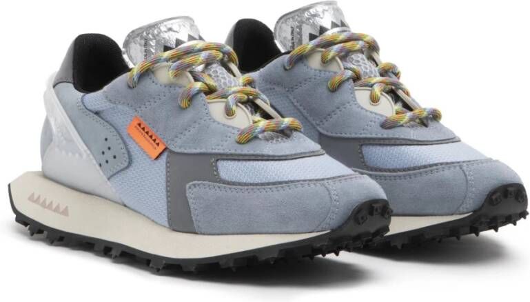 RUN OF Jeans Suède Leren Sneakers Gray Dames