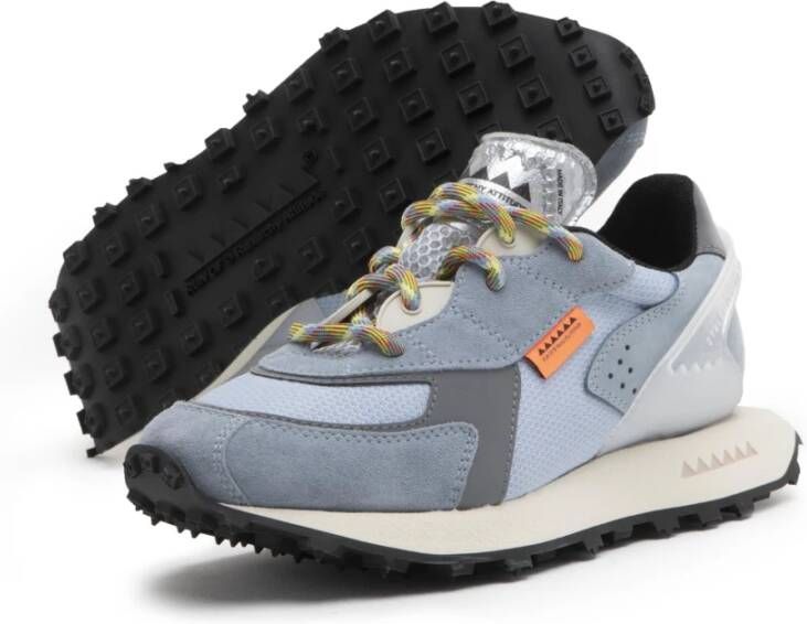 RUN OF Jeans Suède Leren Sneakers Gray Dames