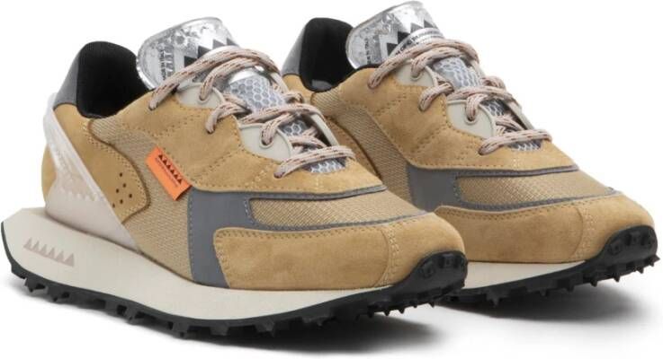 RUN OF Kameel Suède Leren Sneakers Memory Gel Brown Heren