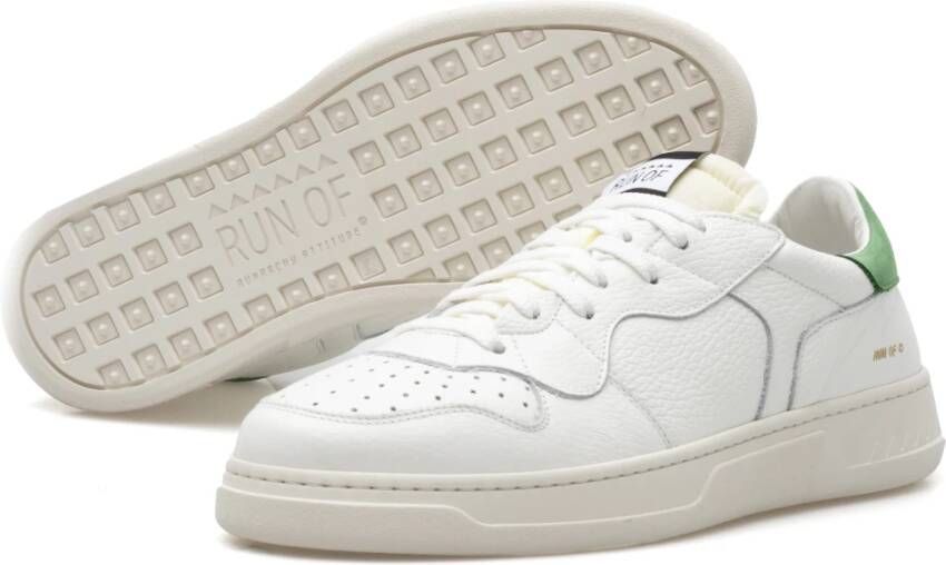 RUN OF Klassieke Witte Leren Sneakers White Heren