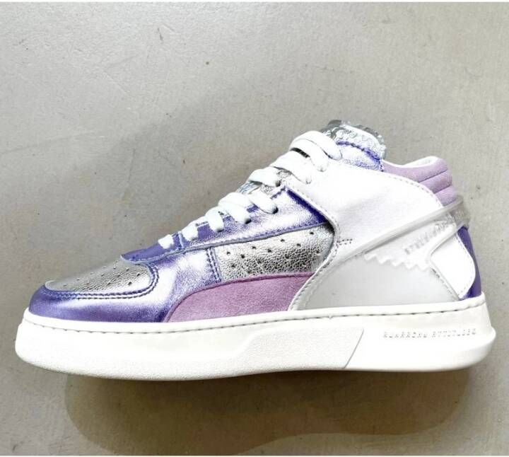 RUN OF Kristal Mid-Top Leren Sneakers Multicolor Dames