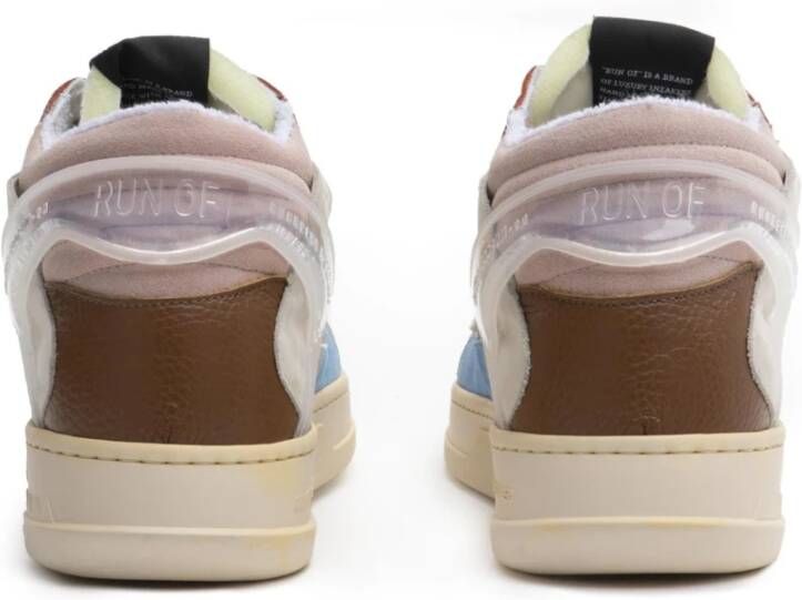 RUN OF Multicolor Leren Sneakers met Rubberen Zolen Multicolor Heren