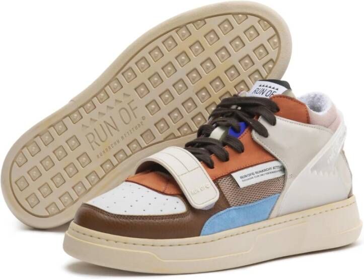 RUN OF Multicolor Leren Sneakers met Rubberen Zolen Multicolor Heren