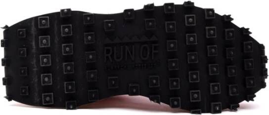 RUN OF Poederkleurige Sneakers met Leer en Suède