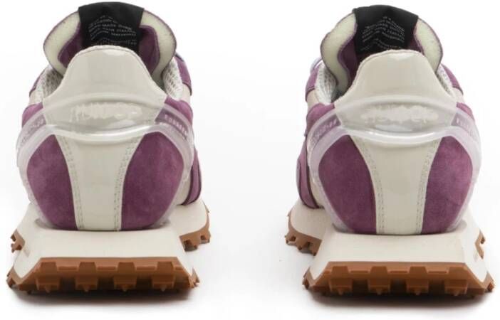 RUN OF Roze Leren Sneaker met Witte Zolen Purple Dames