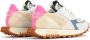 RUN OF Multicolor Leren Sneakers met Roze Fluorescerende Hiel Multicolor Dames - Thumbnail 4