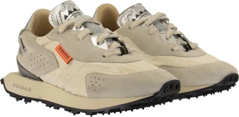 RUN OF Vaporix Suède en Nylon Trainers Beige Heren