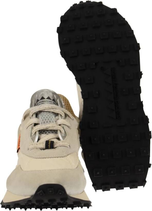 RUN OF Vaporix Suède en Nylon Trainers Beige Heren