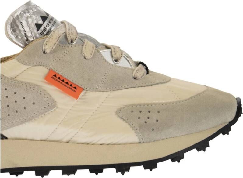 RUN OF Vaporix Suède en Nylon Trainers Beige Heren