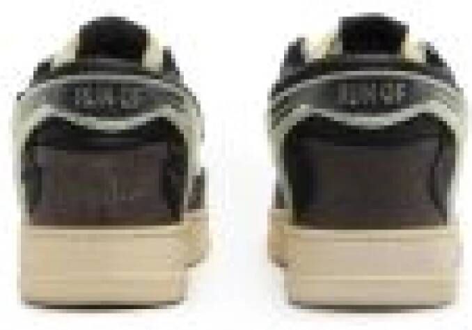 RUN OF Vintage Leren Sneakers Black Heren