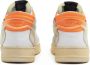 RUN OF Witte Leren Sneakers met Oranje Fluorescerende Hiel Multicolor Dames - Thumbnail 4