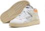 RUN OF Witte Leren Sneakers met Oranje Fluorescerende Hiel Multicolor Dames - Thumbnail 5