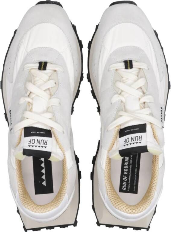 RUN OF Witte Suède Leren Sneakers White Heren
