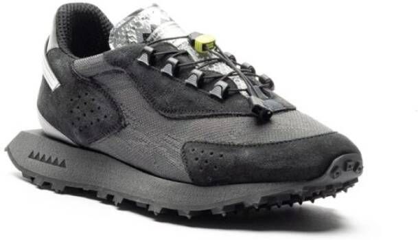 RUN OF Zwarte en grijze suède sneakers Gray Heren