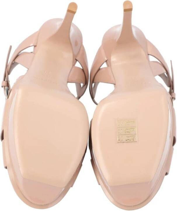Saint Laurent Beige Platform Sandal High Heel