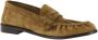 Saint Laurent Blokhak Suède Loafers met Logo Brown Heren - Thumbnail 2