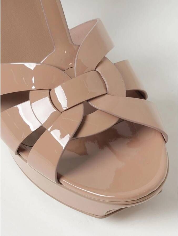 Saint Laurent Blush Pink Platform Sandal Heels