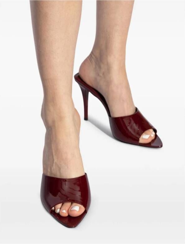 Saint Laurent Bordeaux Sandalen Stiletto Hak Open Teen