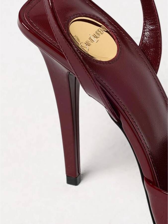 Saint Laurent Bourgondische Slingback Hak Sandalen