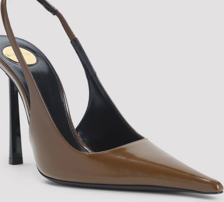 Saint Laurent Bruin Kalfsleer Slingback Pumps