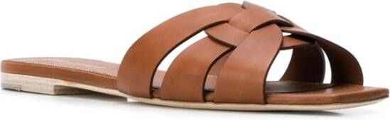 Saint Laurent Sliders Brown Dames