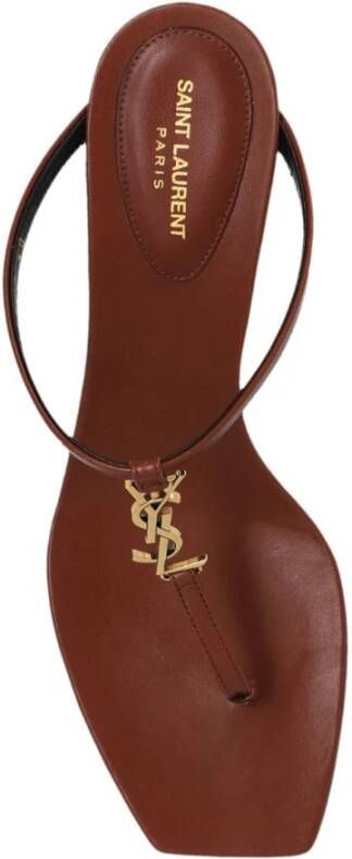 Saint Laurent Bruine leren sandalen voor vrouwen