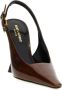 Saint Laurent Bruine leren slingback pumps Brown Dames - Thumbnail 2