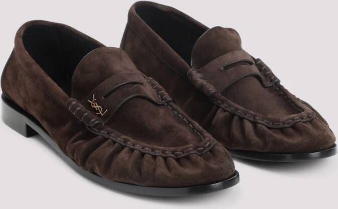 Saint Laurent Bruine Loafer Schoenen Stijlvol Comfortabel