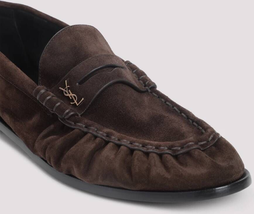 Saint Laurent Bruine Suède Loafers