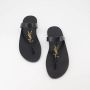 Saint Laurent Cassandre Leren Teenslippers Black Heren - Thumbnail 10