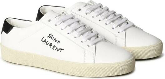Saint Laurent Court Classic Sl 06 Embroidered Sneakers White Dames