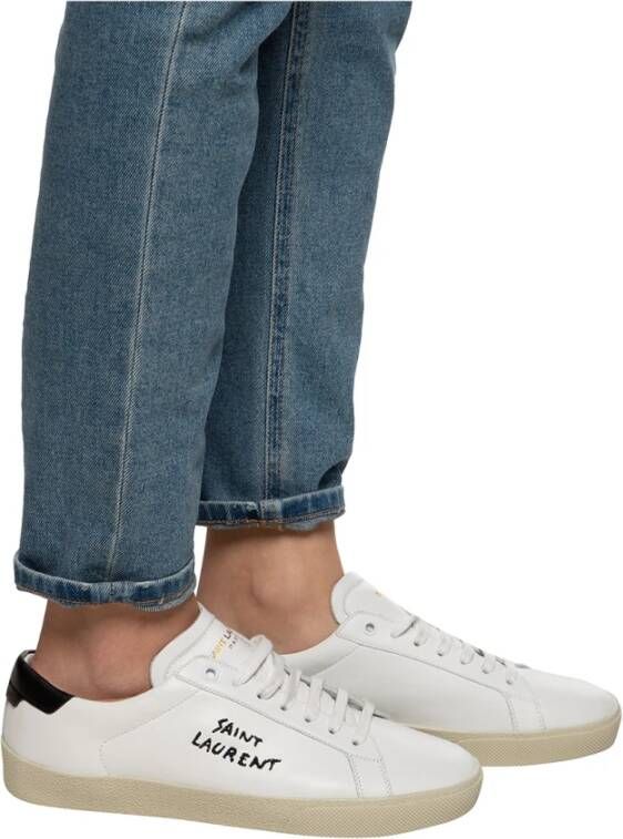 Saint Laurent Court Classic Sl 06 Embroidered Sneakers White Dames