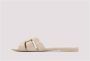 Saint Laurent Donker Beige Leren Slide Sandaal Beige Dames - Thumbnail 3