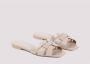 Saint Laurent Donker Beige Leren Slide Sandaal Beige Dames - Thumbnail 4