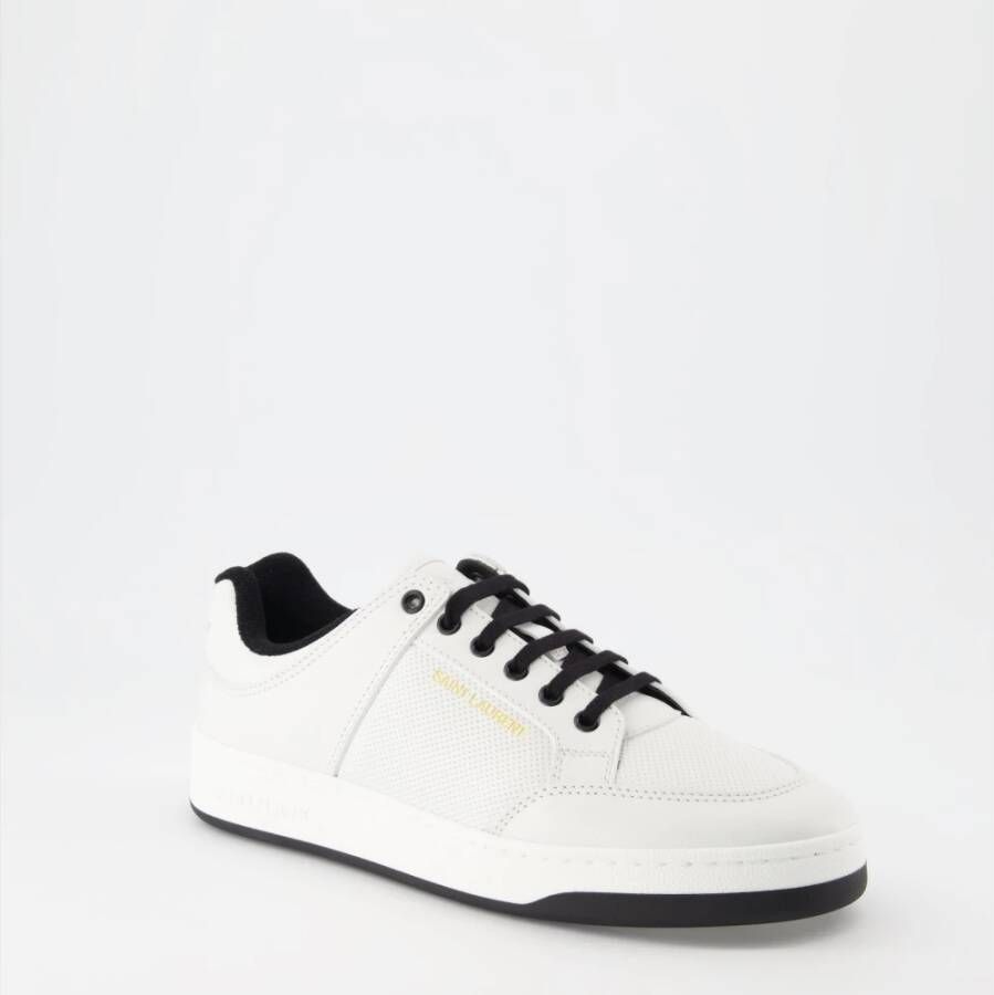 Saint Laurent Gaatjesleer Veterschoenen White Heren
