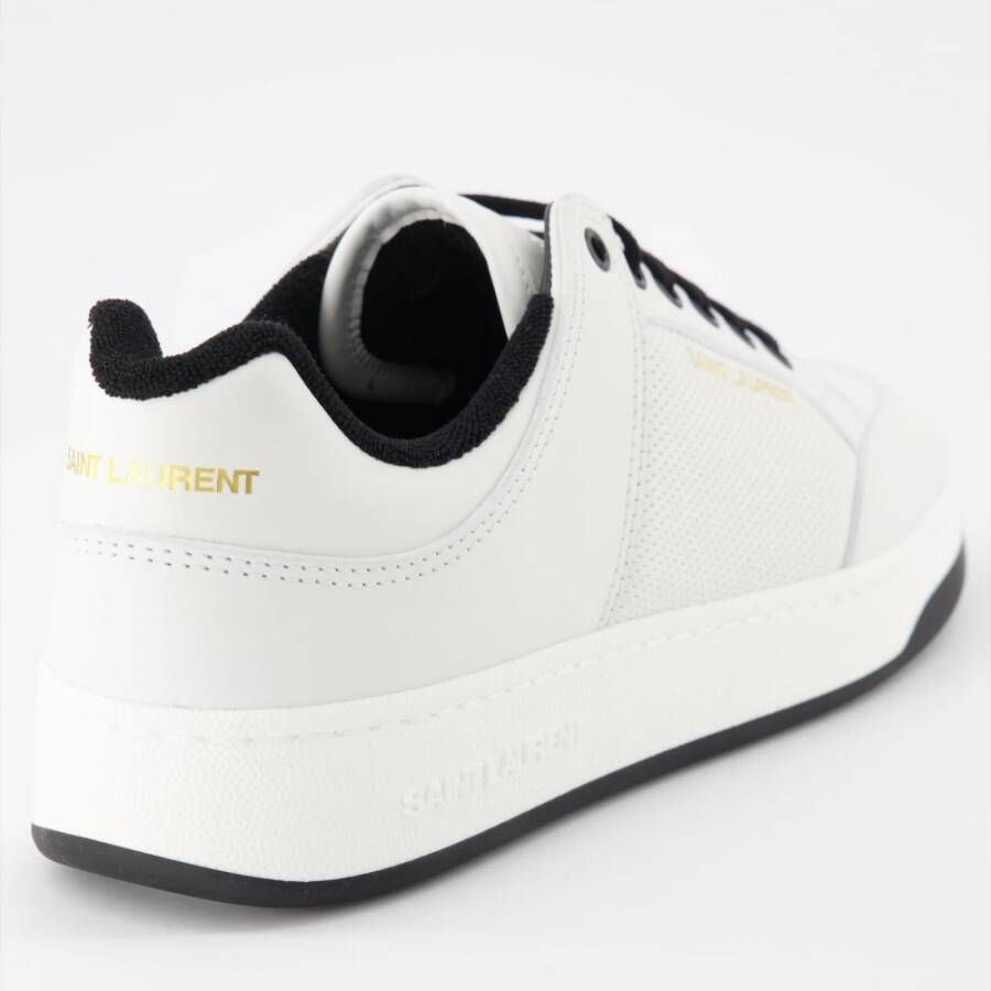 Saint Laurent Gaatjesleer Veterschoenen White Heren