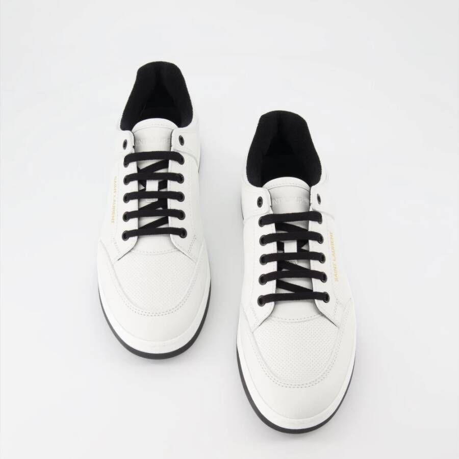 Saint Laurent Gaatjesleer Veterschoenen White Heren