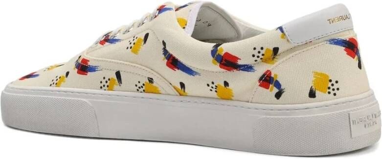 Saint Laurent Gedrukte canvas sneakers gemaakt in Italië Beige Heren