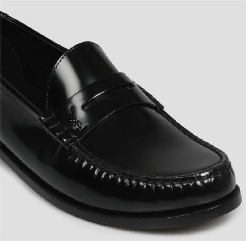 Saint Laurent Glanzende leren loafers Ss23 zwart Black Heren