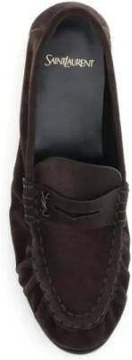 Saint Laurent Gouden Metalen Leren Loafers