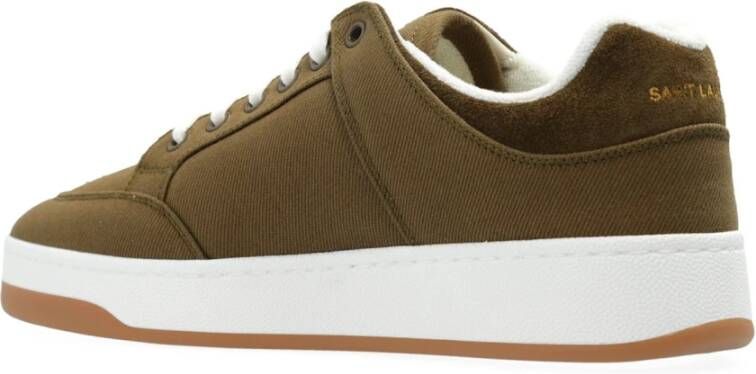 Saint Laurent Groene Sneakers Stijlvol Ronde Neus Vetersluiting