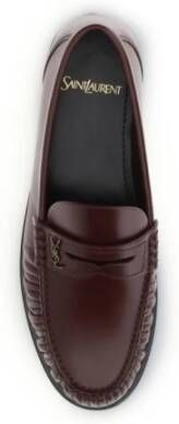 Saint Laurent Handgestikte Square Moc Toe Loafers