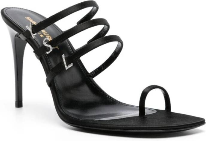 Saint Laurent Heeled Mules Black Dames