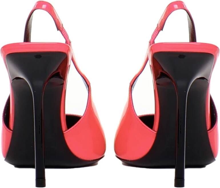 Saint Laurent Koraal Patent Leren Hakken Muiltjes Roze Dames